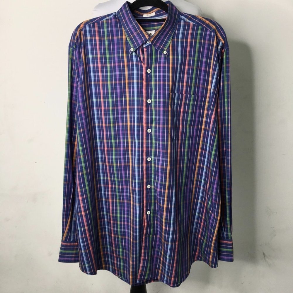 Peter Millar Weekender Finish Multicolor Long Sleeve Button Down Shirt Size XL
